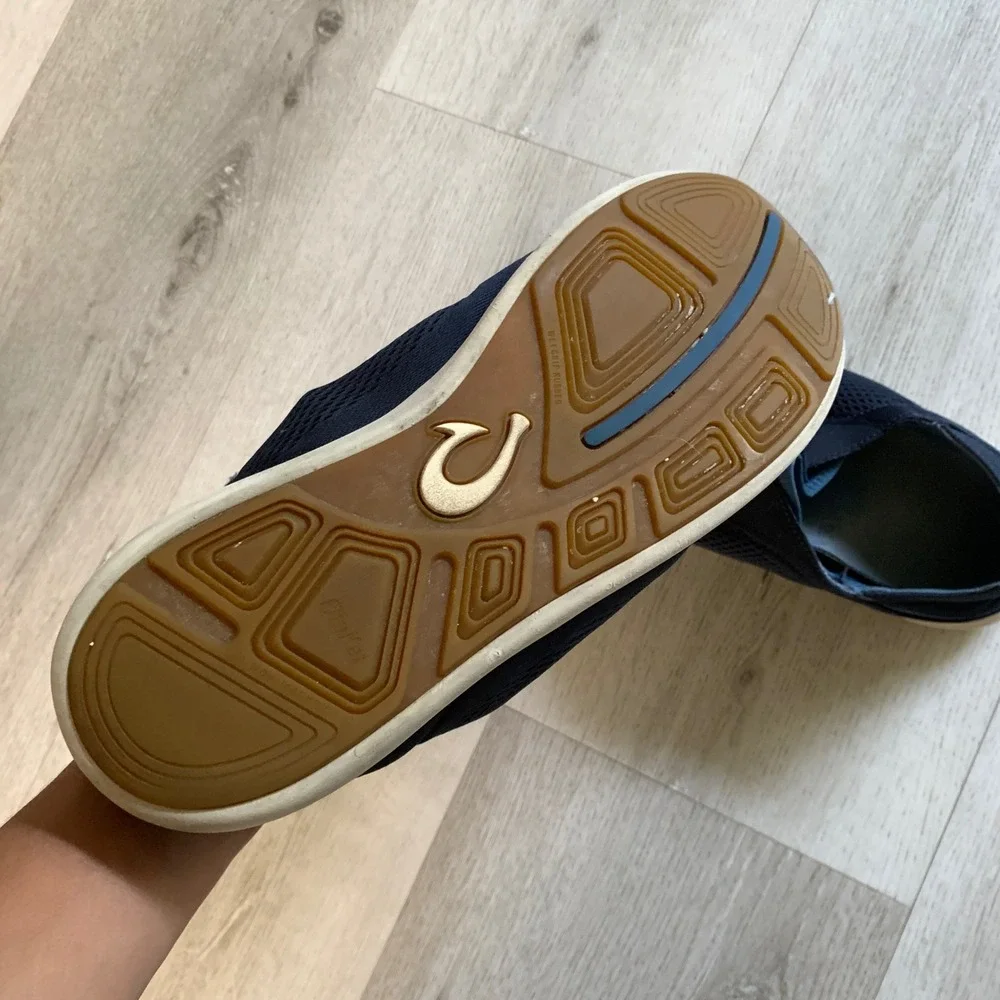 OluKai Moku Pae Mens 13 Navy Blue Mesh Boat Shoes Sneakers 10472-DE18